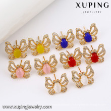 91609 Xuping New Fashion Gemstone Boucles d&#39;oreilles, boucles d&#39;oreilles artificielles Diamond Butterfly